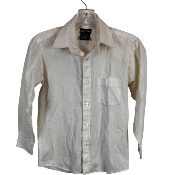 George Size M (8/10) Boys White Dress Shirt otton & Polyester - Picture 2 of 6